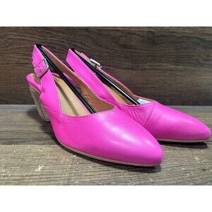 Miz Mooz Aurora Leather Slingback Pumps Fuchsia Women's EU 38 New